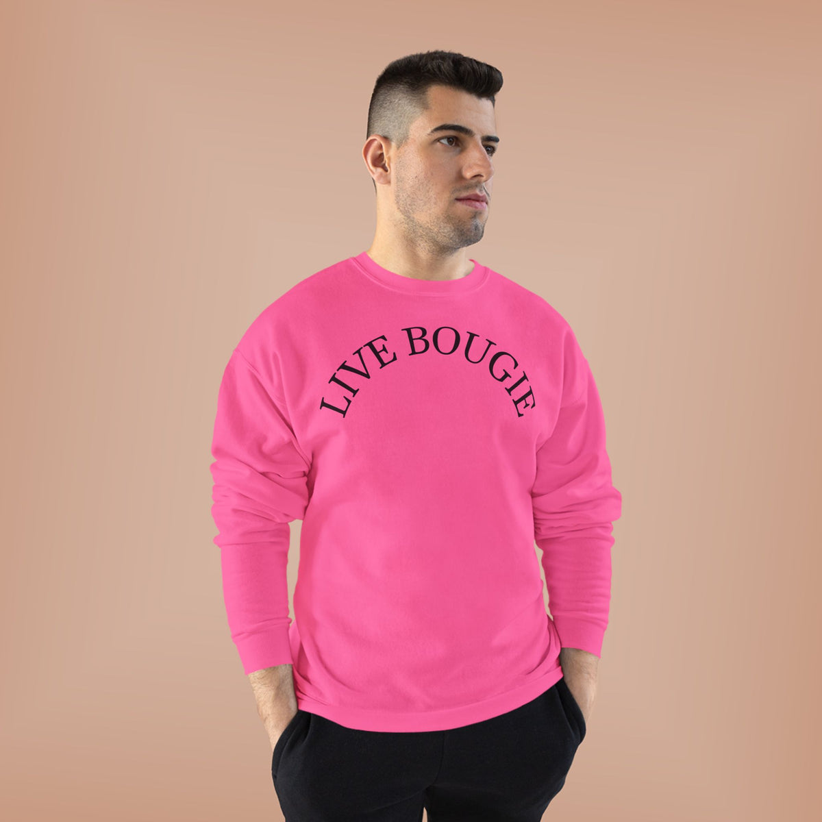 Live Bougie Crewneck Sweatshirt — Luxe Casual Graphic Sweatshirt