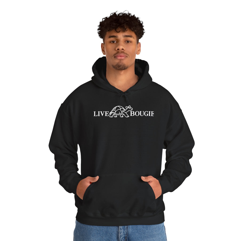 Live Bougie Hoodie — Minimal French Phrase Pullover