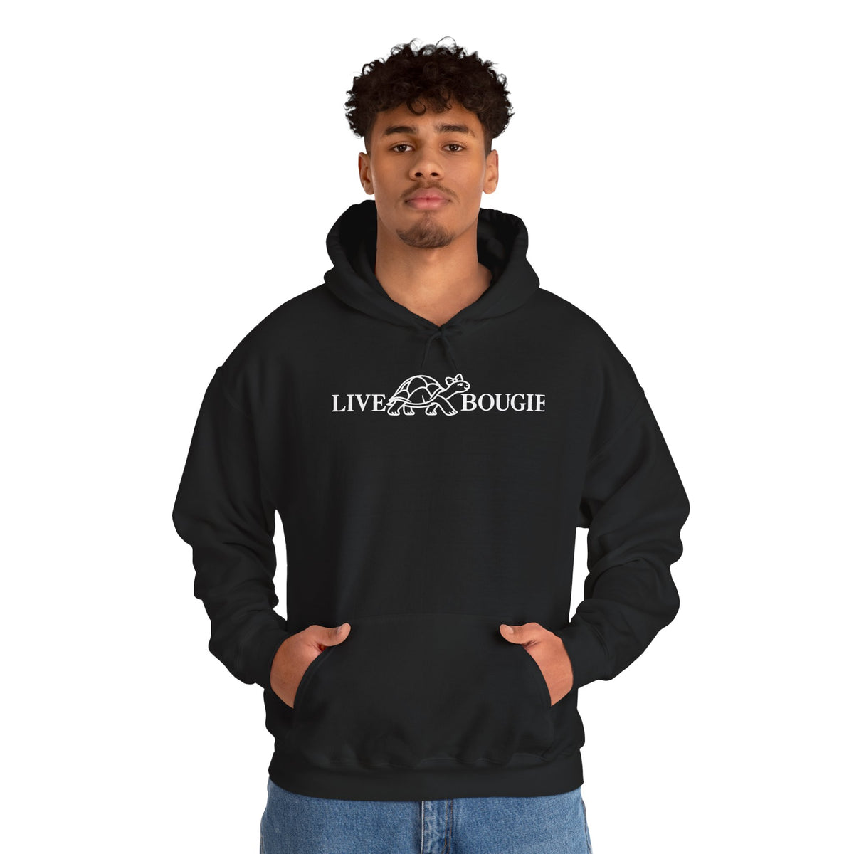 Live Bougie Hoodie — Minimal French Phrase Pullover