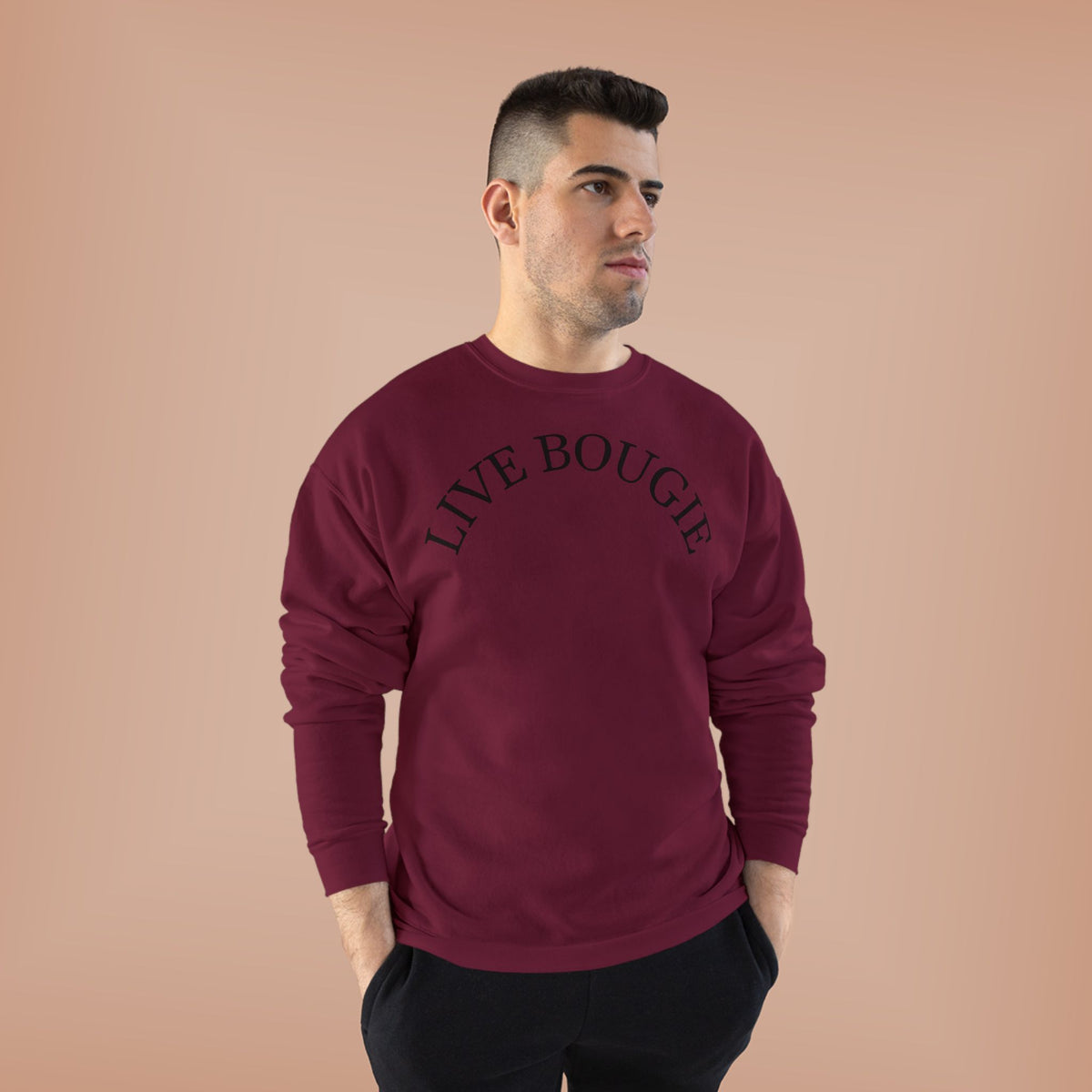 Live Bougie Crewneck Sweatshirt — Luxe Casual Graphic Sweatshirt