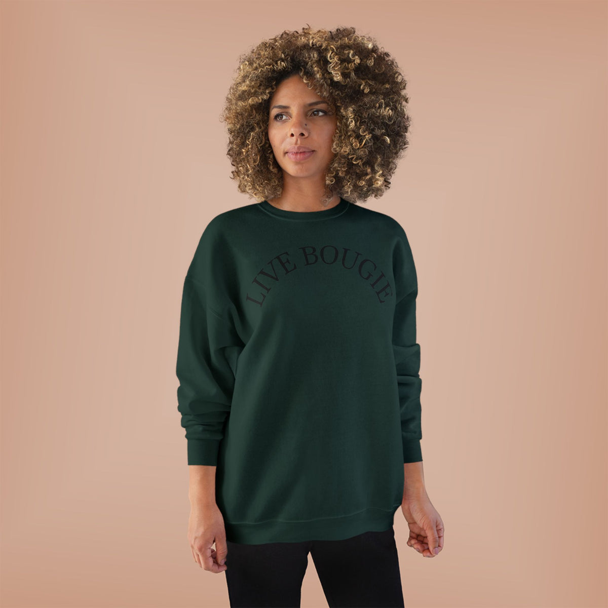 Live Bougie Crewneck Sweatshirt — Luxe Casual Graphic Sweatshirt