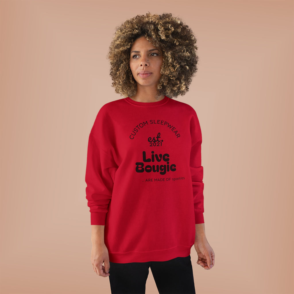 Live Bougie Crewneck Sweatshirt — Luxe Casual Graphic Sweatshirt