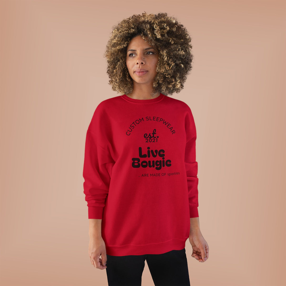 Live Bougie Crewneck Sweatshirt — Luxe Casual Graphic Sweatshirt
