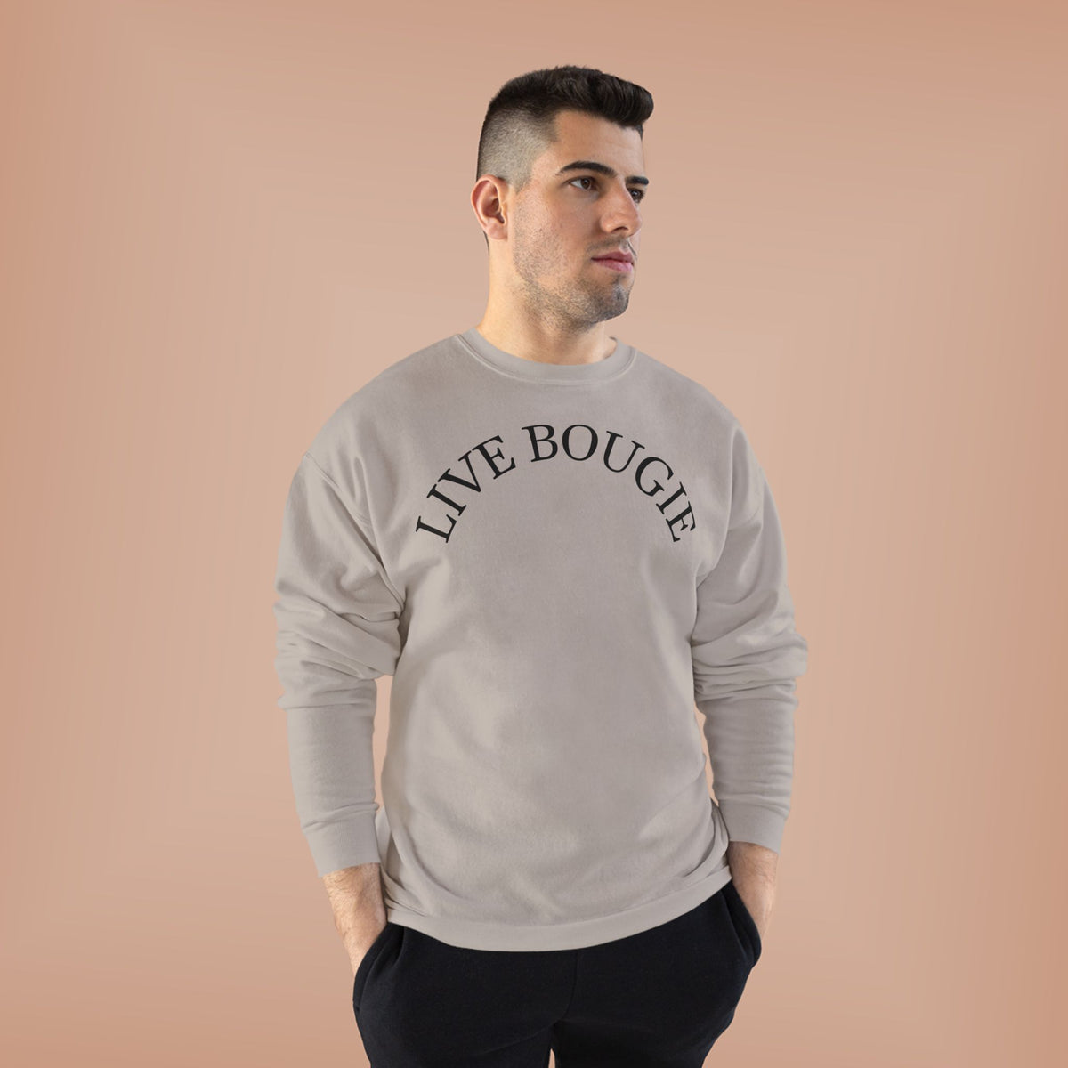 Live Bougie Crewneck Sweatshirt — Luxe Casual Graphic Sweatshirt