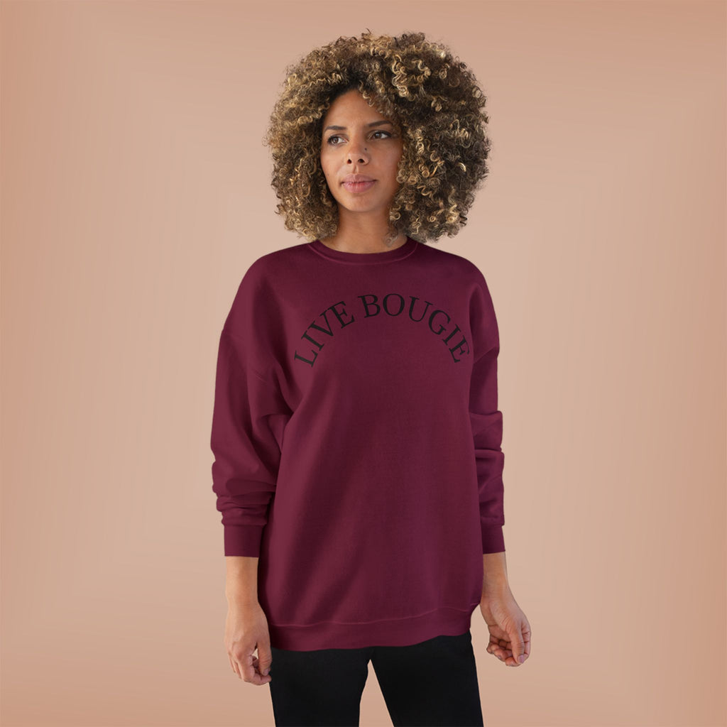 Live Bougie Crewneck Sweatshirt — Luxe Casual Graphic Sweatshirt