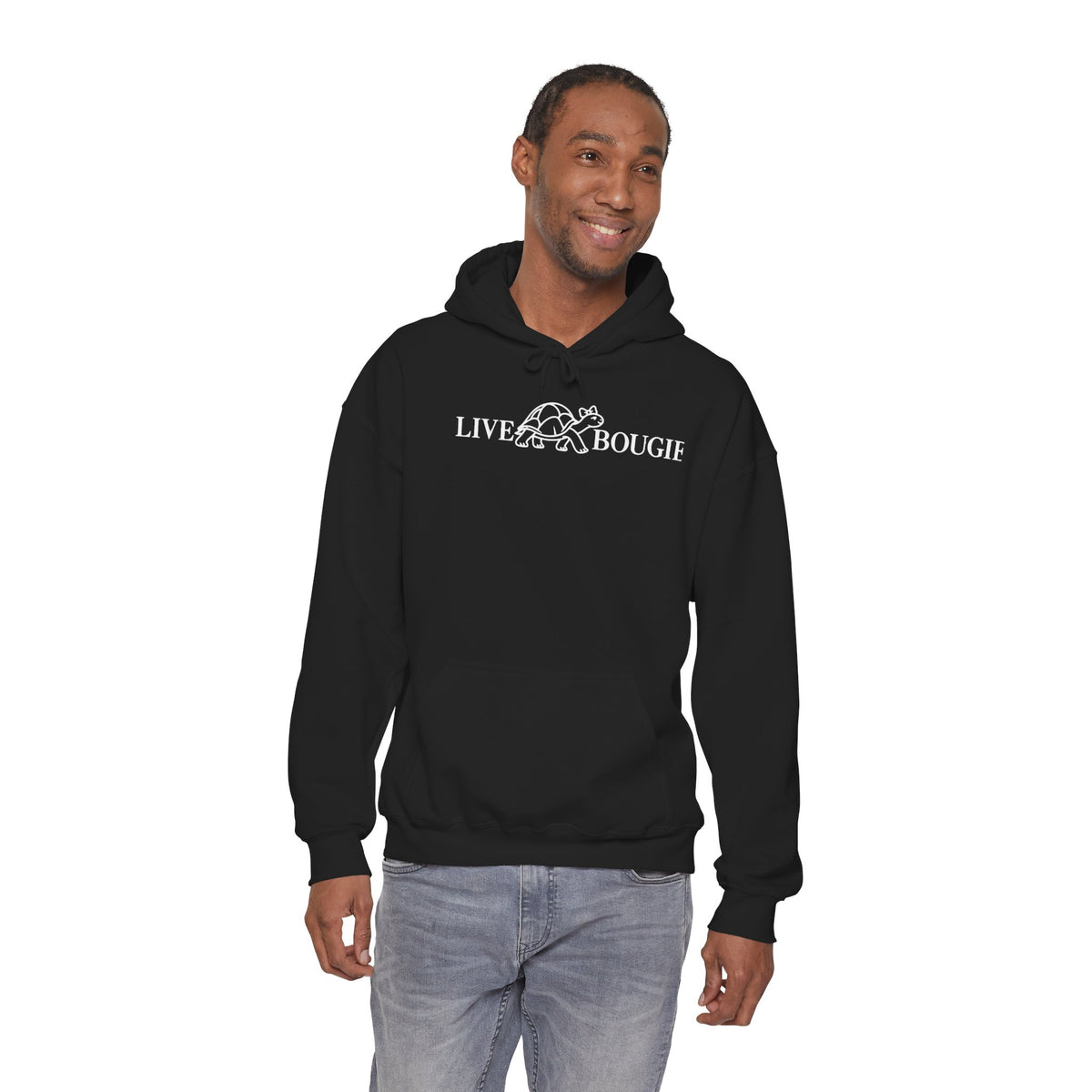 Live Bougie Hoodie — Minimal French Phrase Pullover