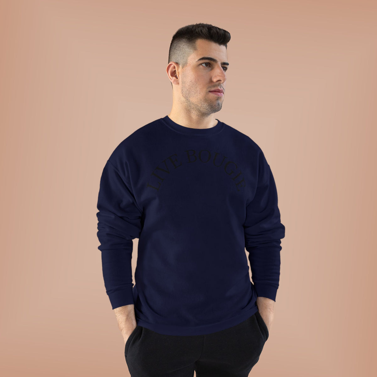 Live Bougie Crewneck Sweatshirt — Luxe Casual Graphic Sweatshirt