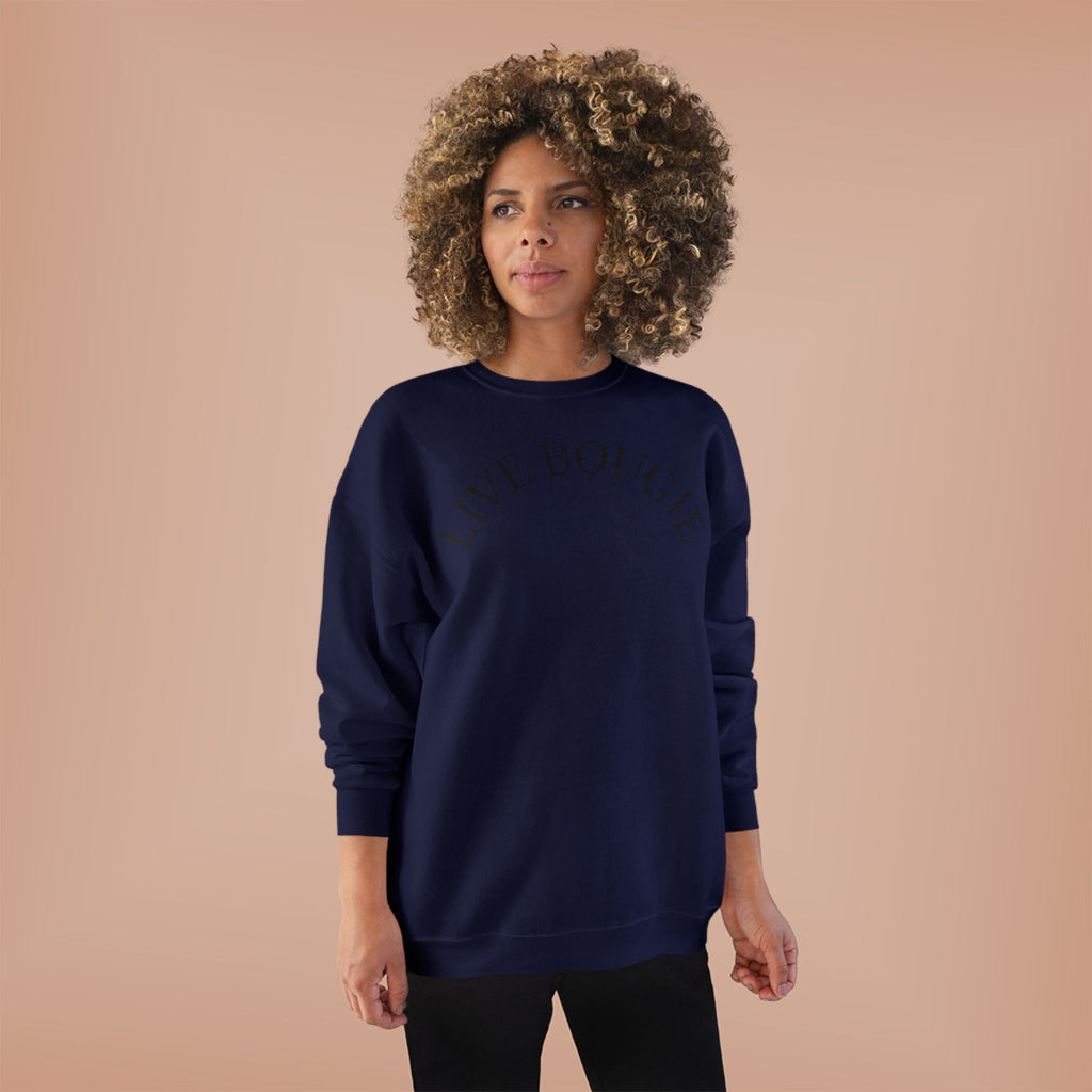 Live Bougie Crewneck Sweatshirt — Luxe Casual Graphic Sweatshirt