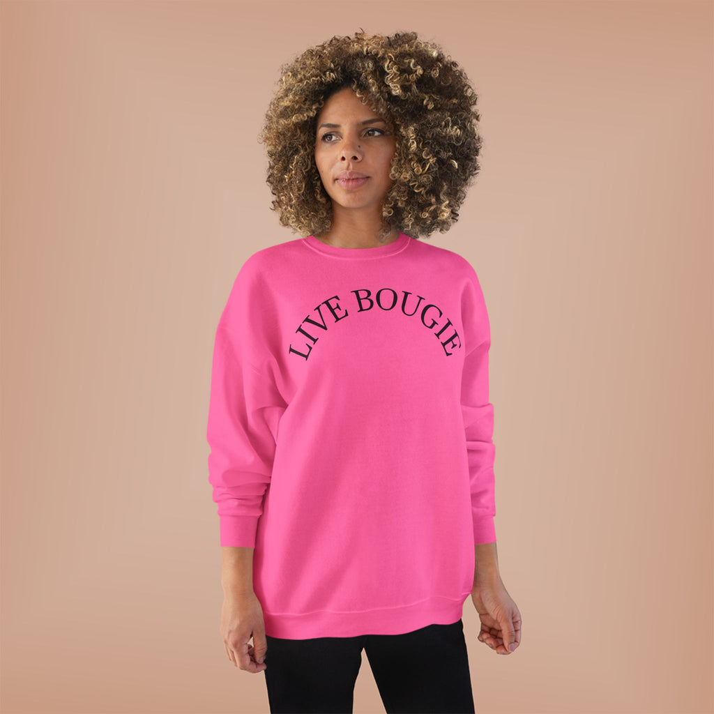 Live Bougie Crewneck Sweatshirt — Luxe Casual Graphic Sweatshirt
